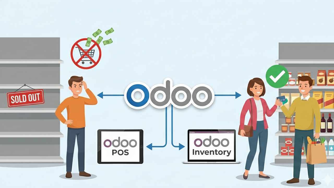 Mencegah Kehilangan Penjualan Akibat Stok Kosong dengan Integrasi Odoo POS dan Inventaris.