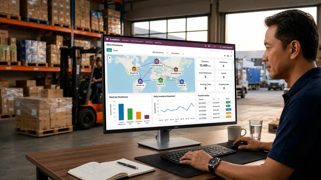 Multi Warehouse untuk Bisnis Franchise dengan Odoo